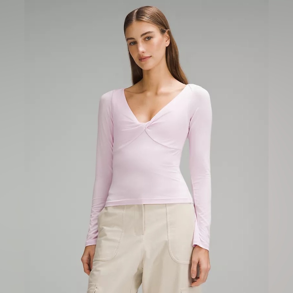 Lululemon Modal-Silk Blend V-Neck Long-sleeve Shirt